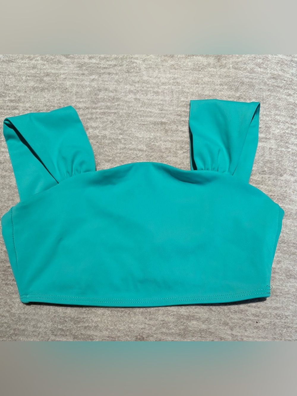 Tiger Friday Bralette Women's Teal Square-Neck Crop Top with Wide Straps